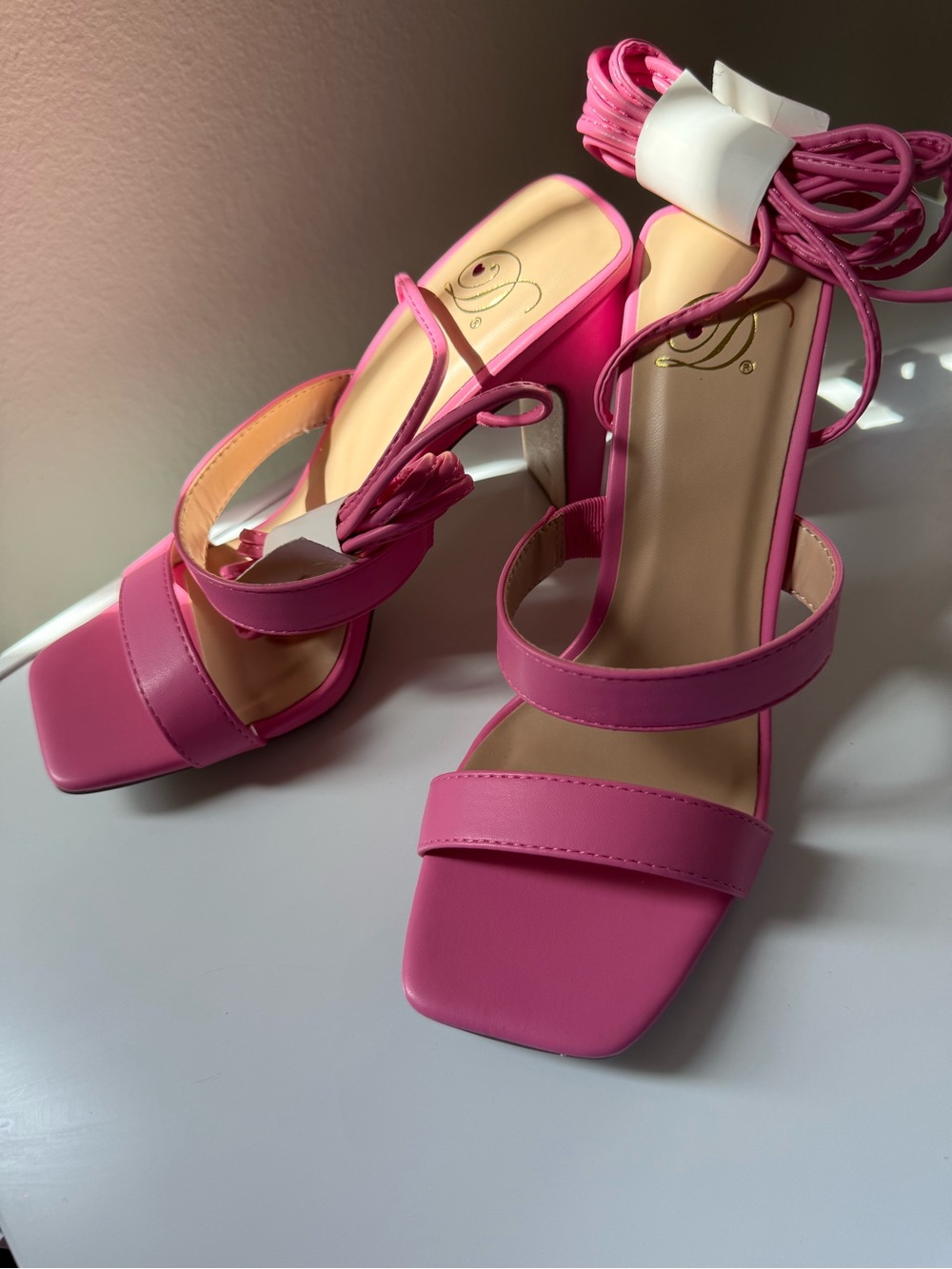 Pink Heel Sandals - Picture 1 of 7